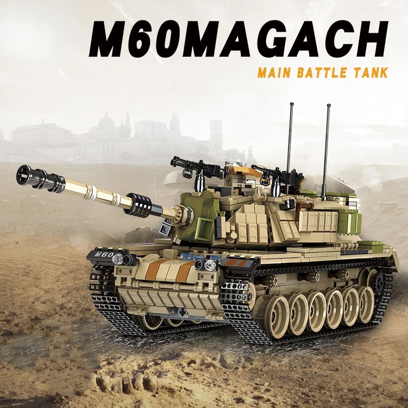 Military Series The M60 Magach Main Battle Tank Building Blocks Army Weapons Soldiers Bricks Assembly Toys For Kids Boys Gifts