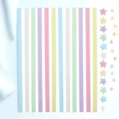 540 قطعة شرائط ورق على شكل نجمة أوريغامي باستيل ملون محكم ورق نجمة محظوظة للمنزل والمدرسة لتزيين الحرف اليدوية