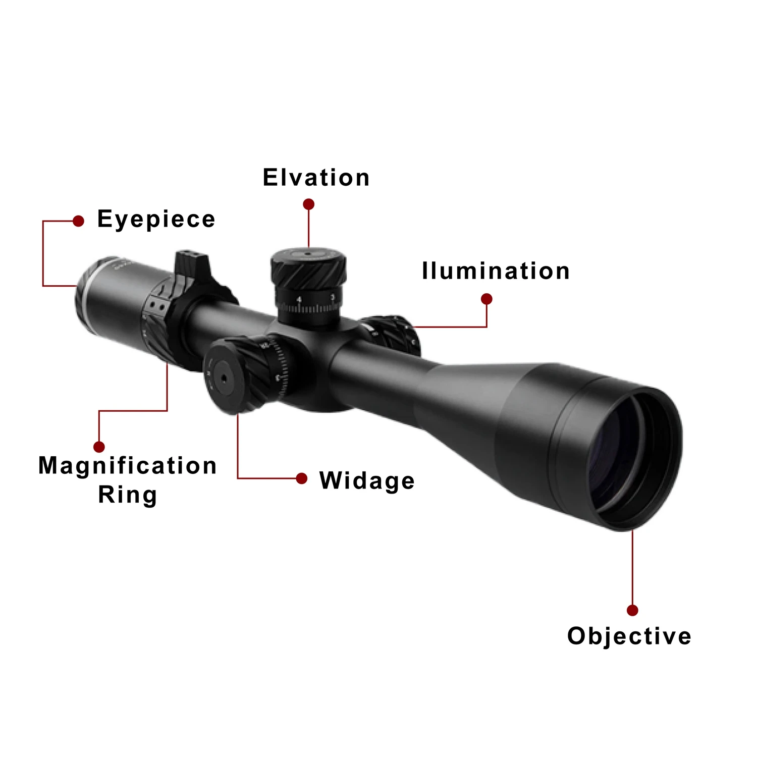 6-24X50 IR FFP Tactical Optics Telescopic First Focal Plane Hunting Sight Spotting Scope With Illumination
