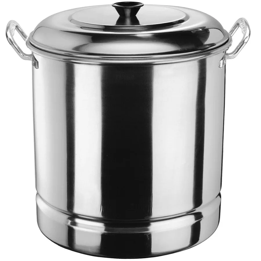 

32 Quart Steamer Pot with Removable Tray Lid for Cooking Tamales Sea and Stock Ideal for Large Batch Cooking and Events