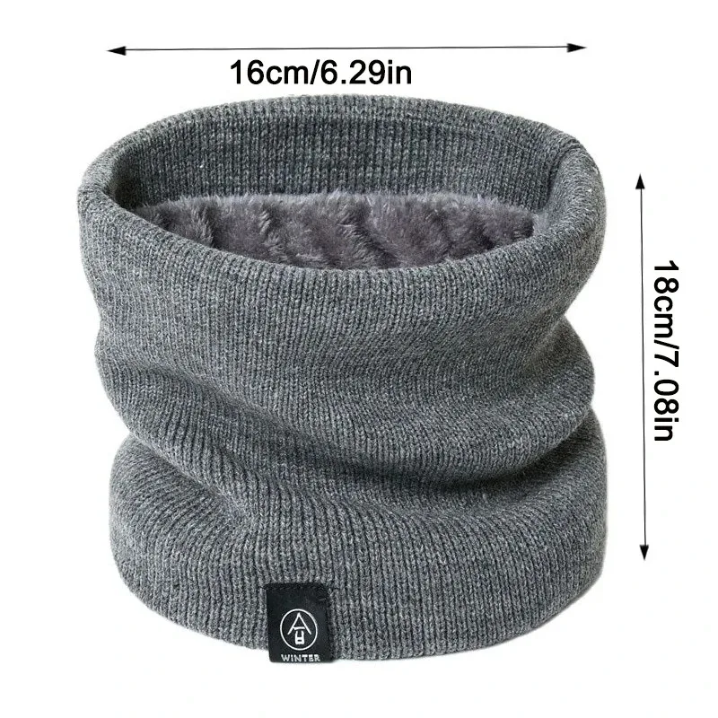 Cashmere Like Winter Warm Knitted Snood Scarf Women Thick Solid Color Soft Cozy Neck Warmer Ring Scarf for Casual Outdoor Wear