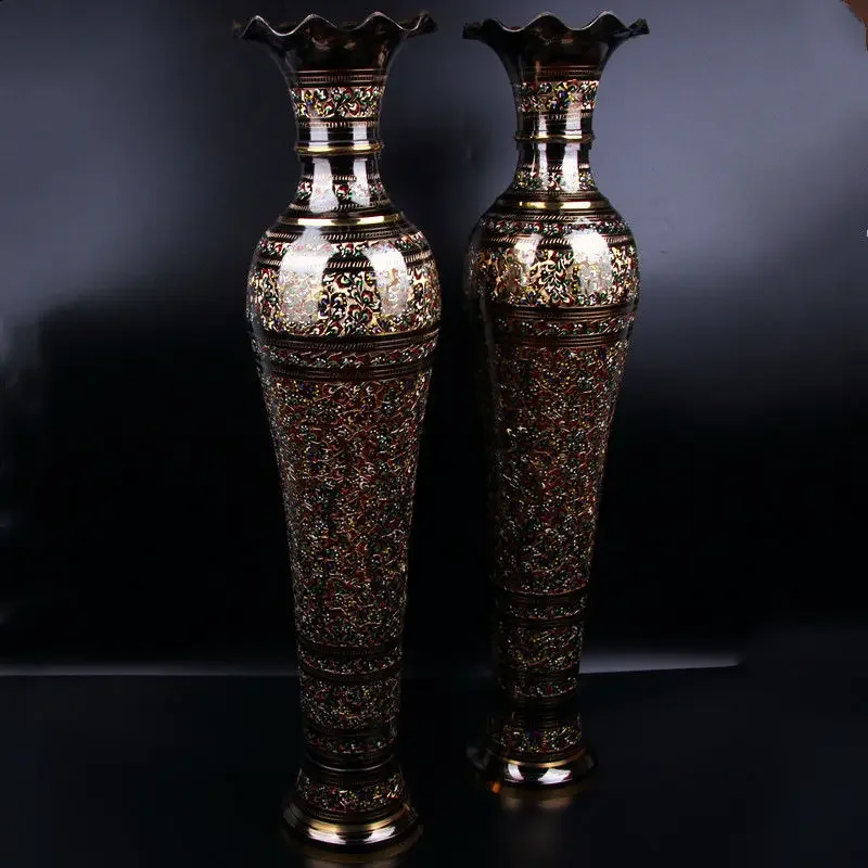 Pakistan copperware, hand carved copper vase, TV cabinet, foyer decoration, opening celebration, metal vase