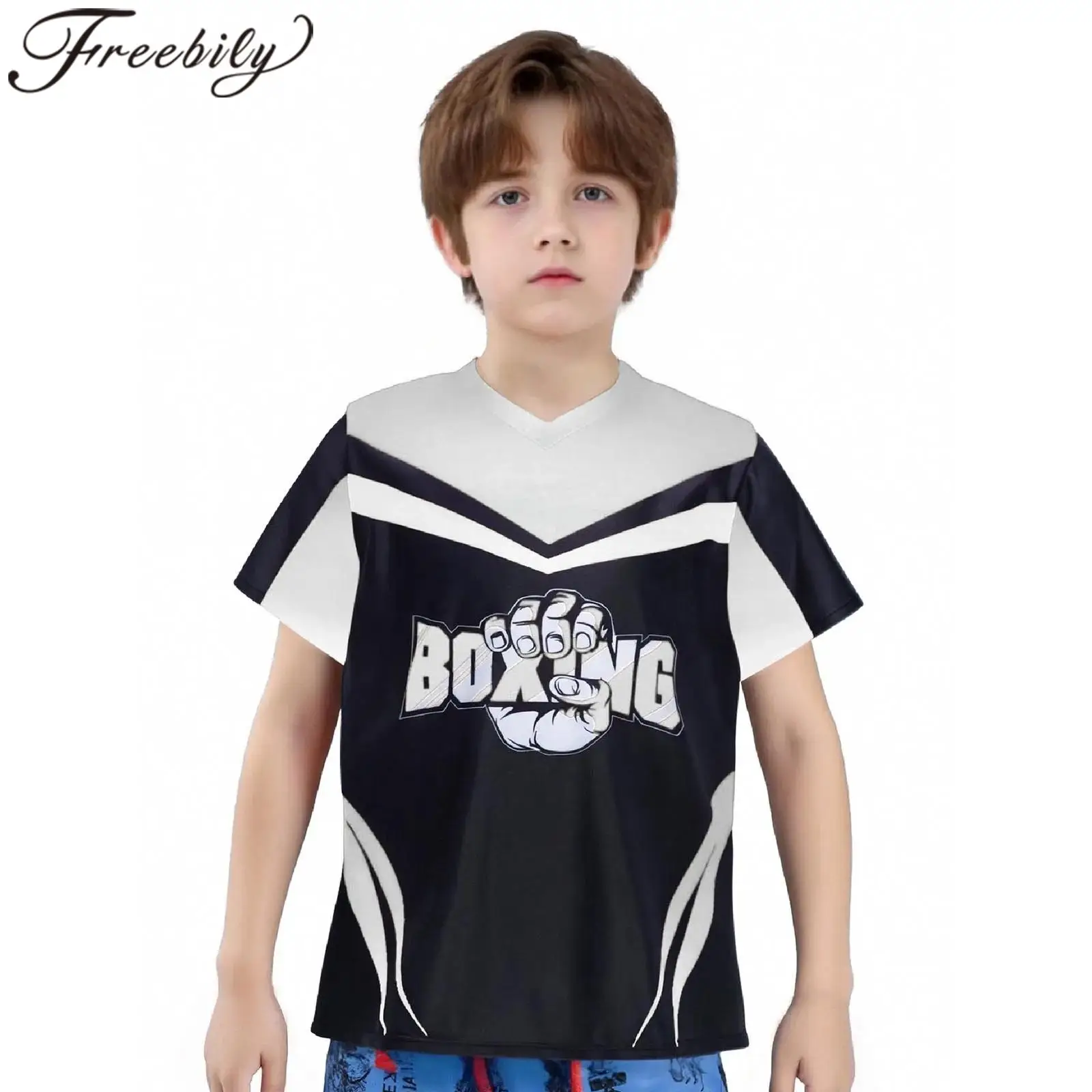 meninos-boxe-camisetas-de-manga-curta-topos-cosplay-boxer-luta-luta-luta-treinamento-traje-festival-traje-boxe-camisas