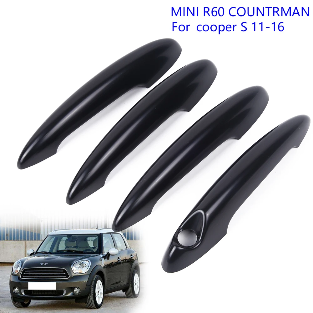 

Набор чехлов на дверные ручки, детали для MINI R60 Countryman Cooper S 2011-2016, ПК, пластиковый сменный внешний черный, полезный