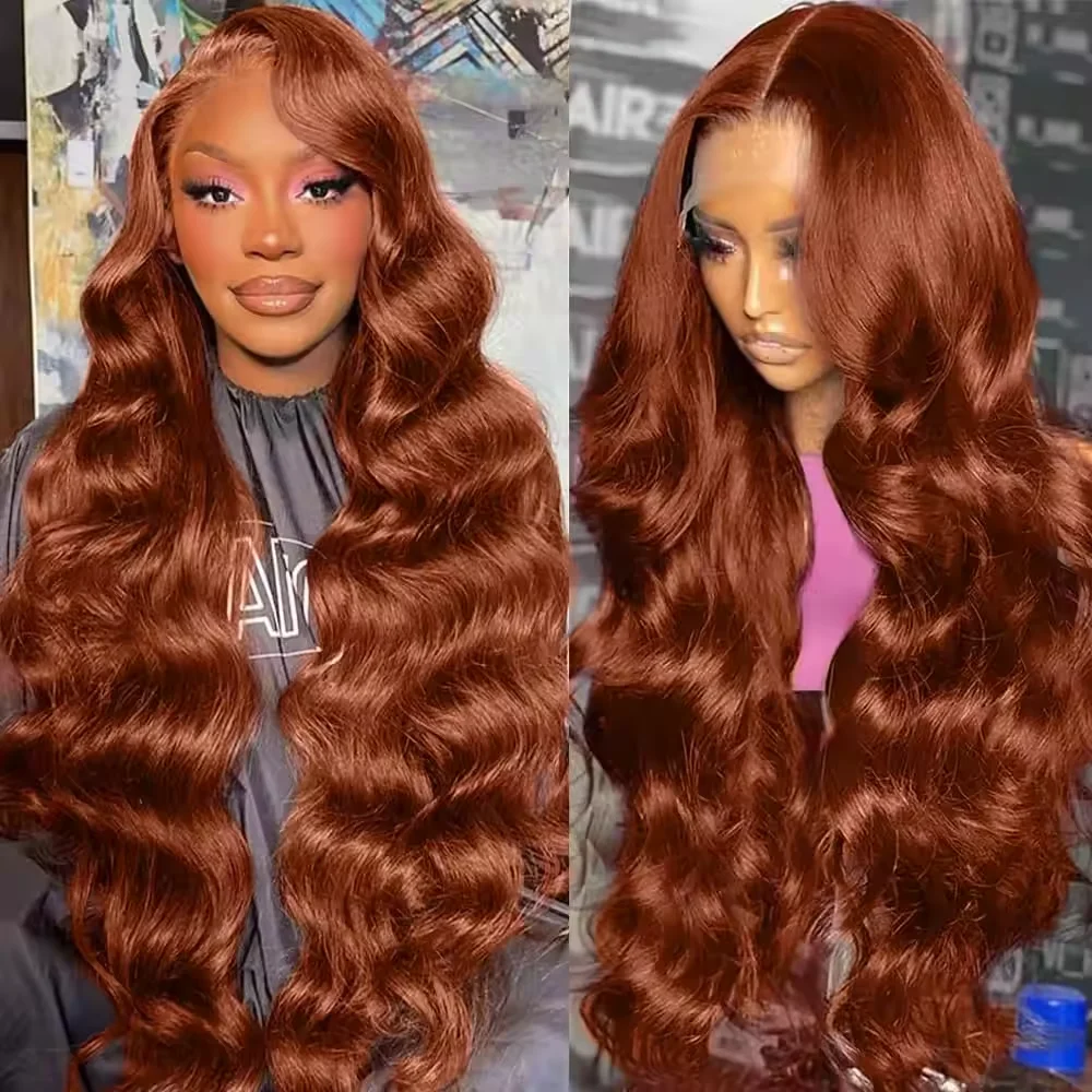 

Dor Reddish Brown Wig Body Wave 30Inch 13x6 HD Lace Frontal Wigs Remy 13x4 Lace Front Human Hair Wigs For Women 100% Human Hair