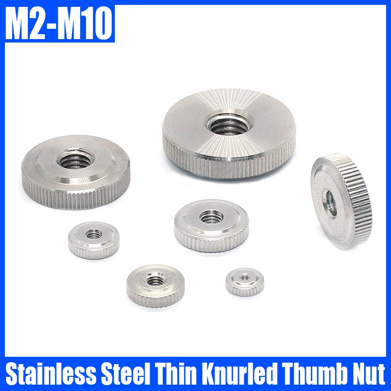 

1-5PCS M2 M2.5 M3 M4 M5 M6 M8 M10 303 Stainless Steel Thin Knurled Thumb Nut Step Hand Tighten Thumb Nut Manual Adjustment Nut