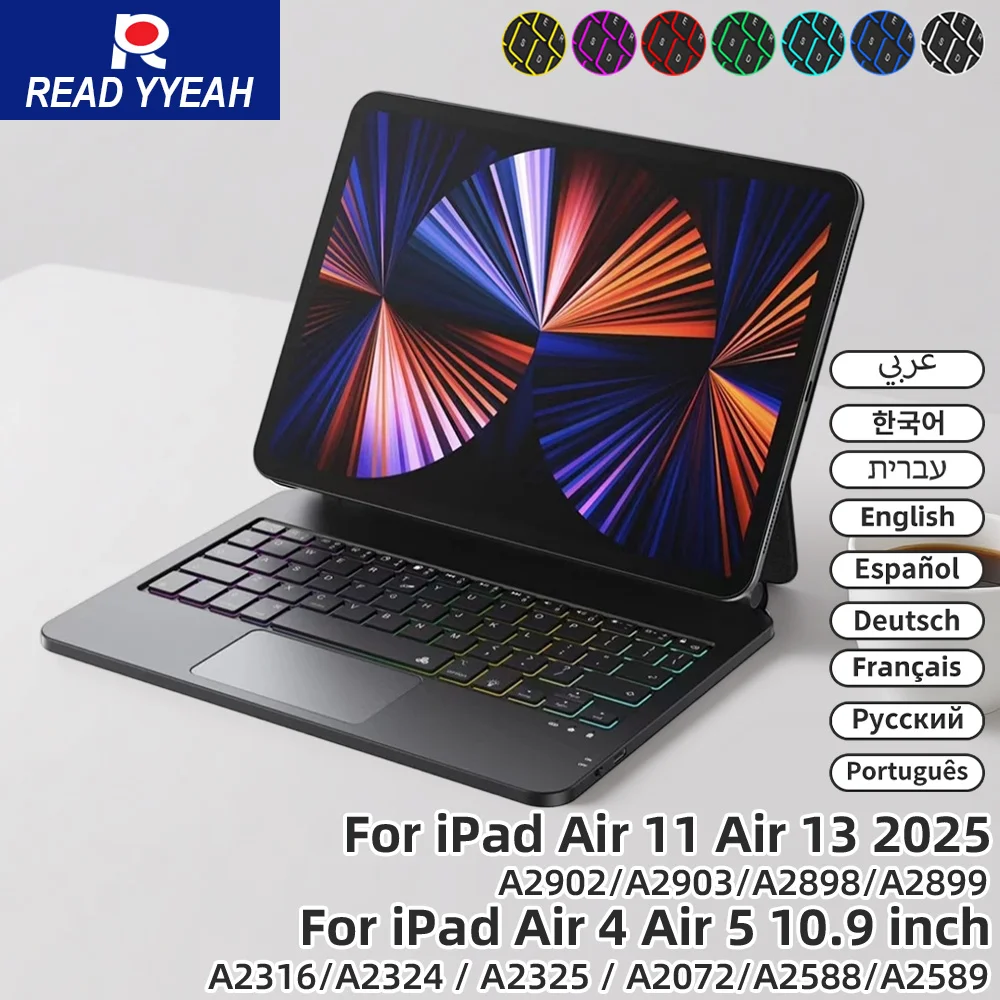 

Magic Keyboard for iPad A16 11th 2025 Magnetic Smart iPad Case for iPad 10th Gen Pro 11 12.9 13 M2 M3 Air Bluetooth Keyboard
