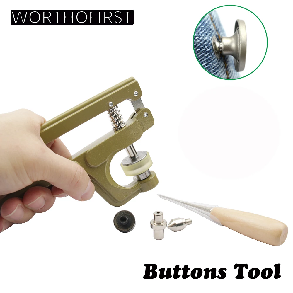 Leather Working Hand Press Tools for Snap Buttons Jeans DIY Leathercraft Clothing Bags Coat Sewing Accessories