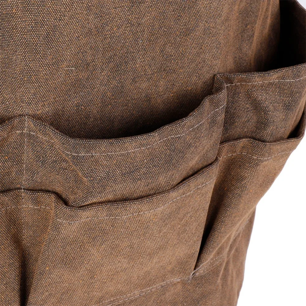 

Waterproof Woodworking Apron Large Capacity Pockets Canvas Workshop Apron Heavy Duty Easy To Wear Work Apron