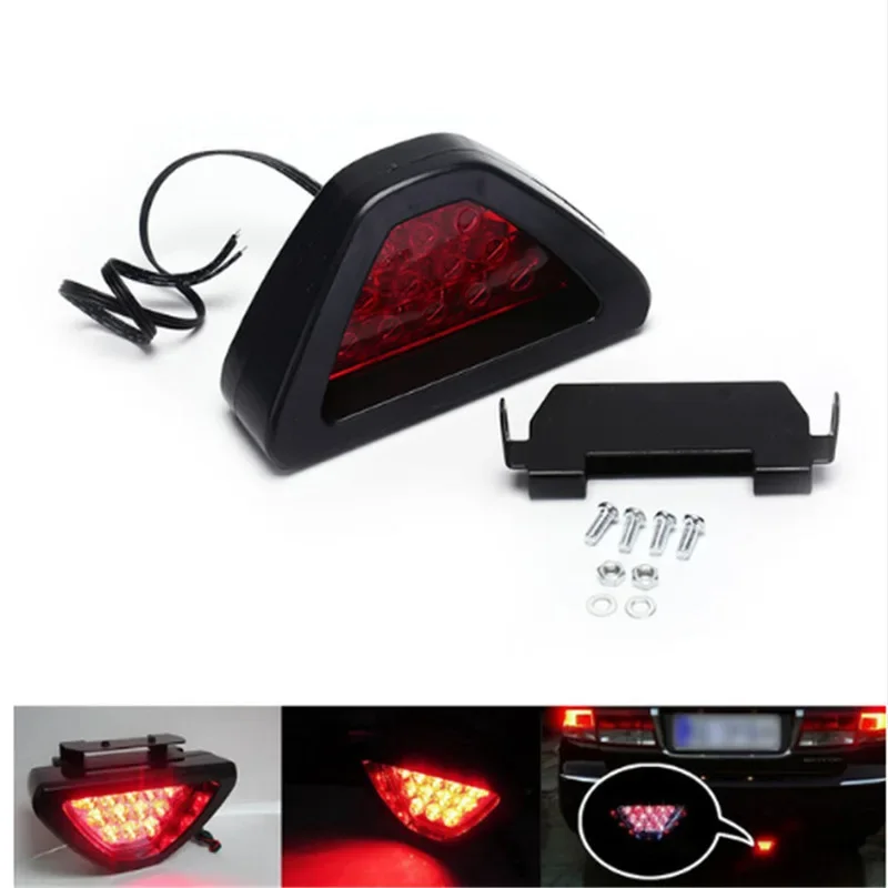 12  LED Motorcycle Car Motorbike Red Brake Light Flash Strobe Emergency Warning Universal F1 Style DRL LED Rear Tail Stop