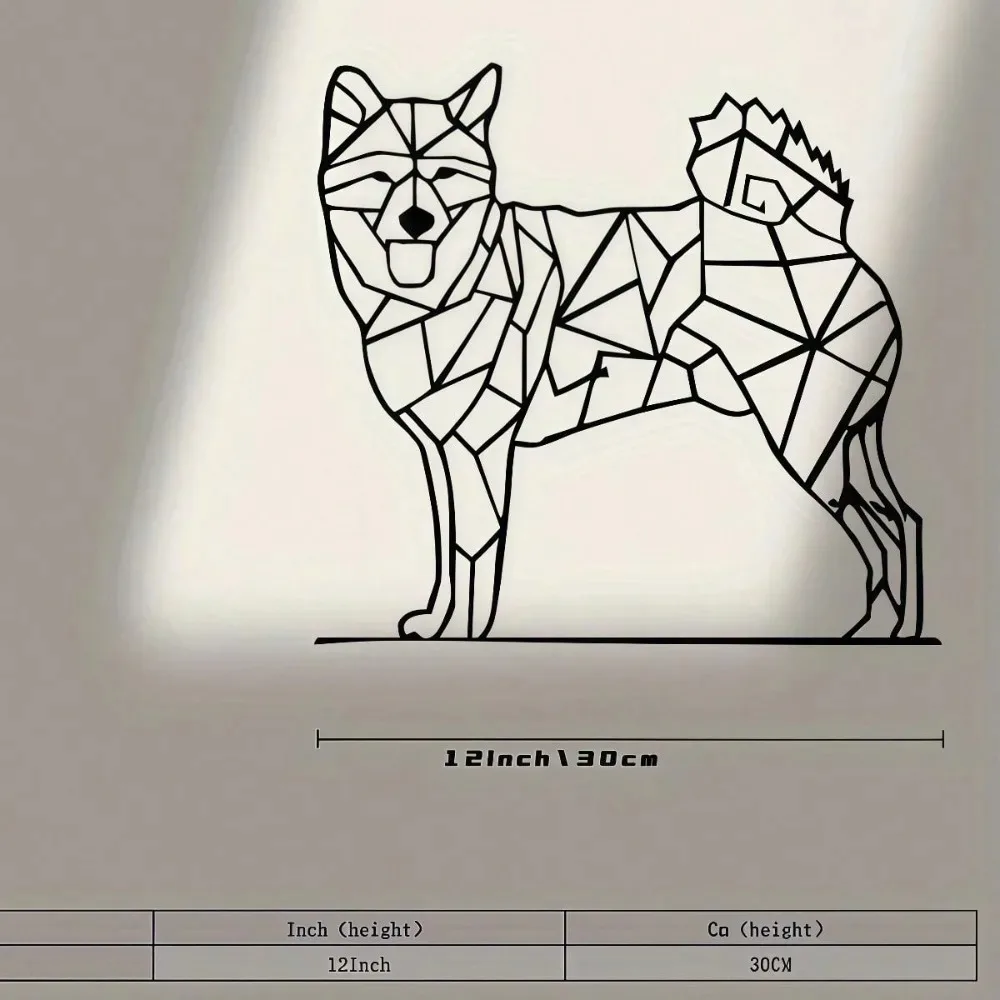 Shiba Inu Metal Wall Art, Aluminum Dog Sculpture Hanging Home Garden Decor