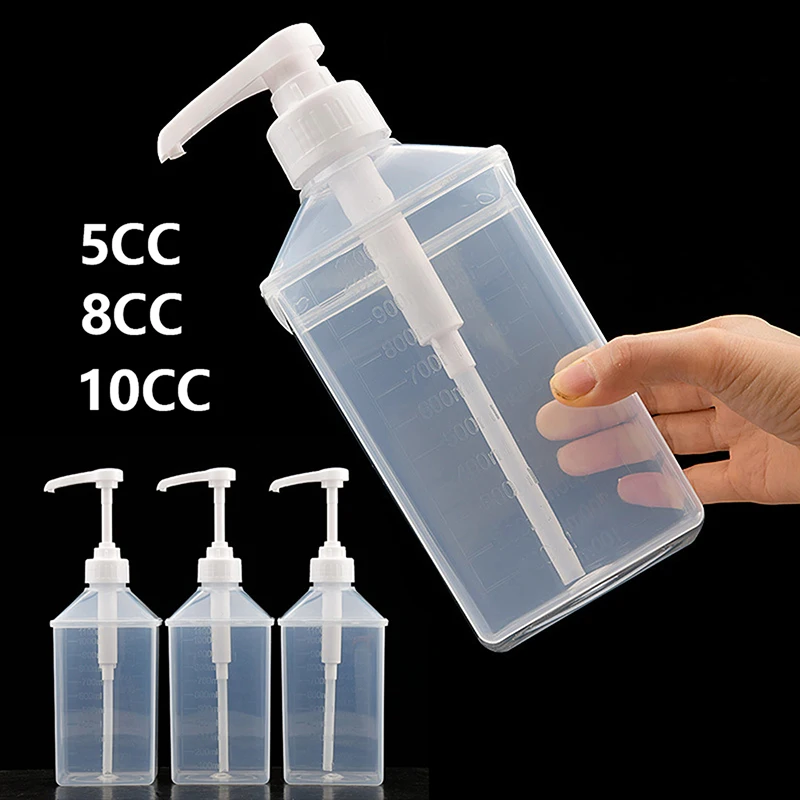 New Syrup Dispenser 1100ml Multi-Function Liquid Pump Hand Pressure Fructose Quantitative Syrup Squeeze Honey Plastic Bottle