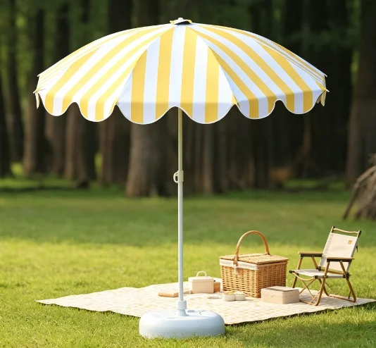 Iron Pole Sun Umbrella Parasol Rainproof Windproof 3m Base Minimalist Design Outdoor Furniture for Patio Stall Display Beach