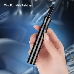 Portable Car Mounted Ashtray, Anti-Dropping Ash, Resin Bite, Cigarette Sleeve, Aluminum Alloy, Outdoor, Indoor, Home, Office