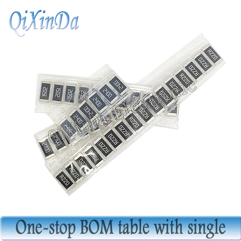 100PCS 2512 SMD 1% Resistor 0R-10M 0.1R 0.15R 0.62R 1R 4.7R 10R 15R 47R 1K 10K 68K 75K 100K 270K 470K 750K 1M 5.1M 7.5M 9.1M