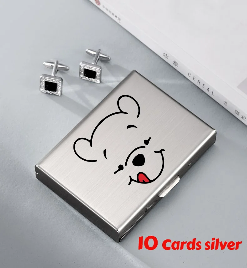 Winnie Anti-Scan RFID 10 kaarten Aluminium metalen creditcardhouder Slanke blokkerende portemonnee-etui Bescherming voor visitekaartjes