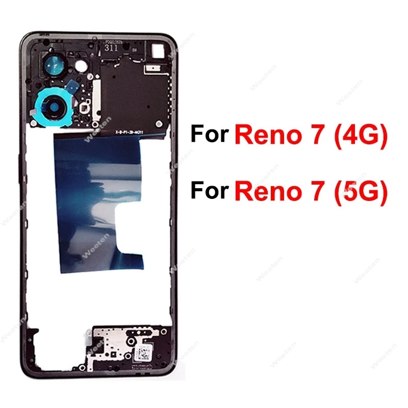 For OPPO Reno 7 4G 5G CPH2371 CPH2363 Middle Housing Middle Frame Holder Cover Replacement