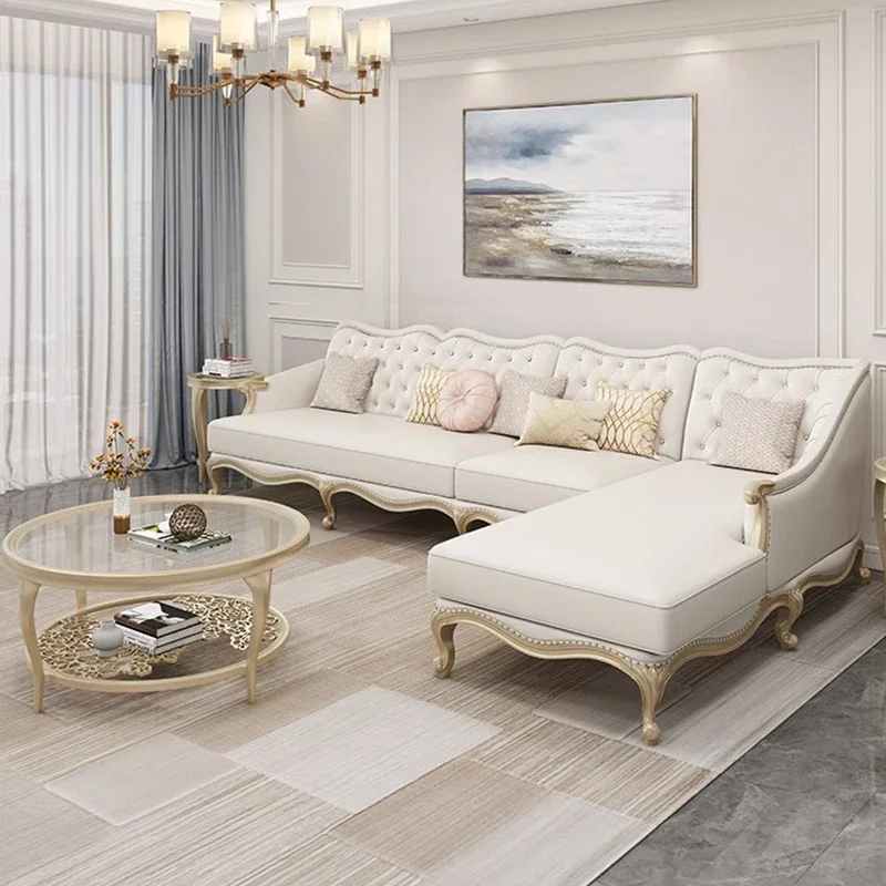 

'Europe Style Fabric Living Room Sofas Modern L Shape Sofa Set Furniture royal sofa set luxury living room furniture