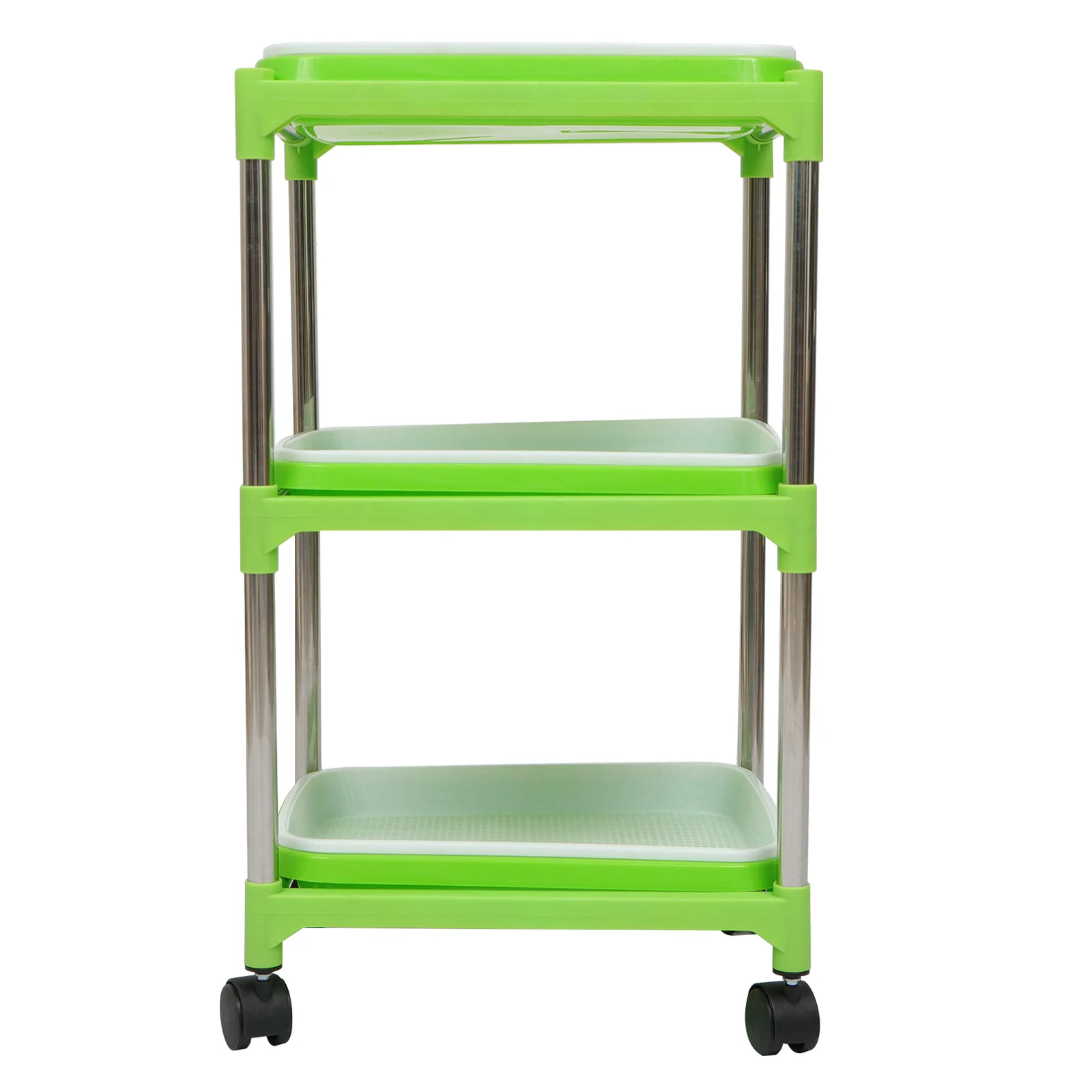 1Set 3 Level Seed Sprouter Tray with Metal Stand Strong Connectors Smooth Rolling Casters Quick Install Grow
