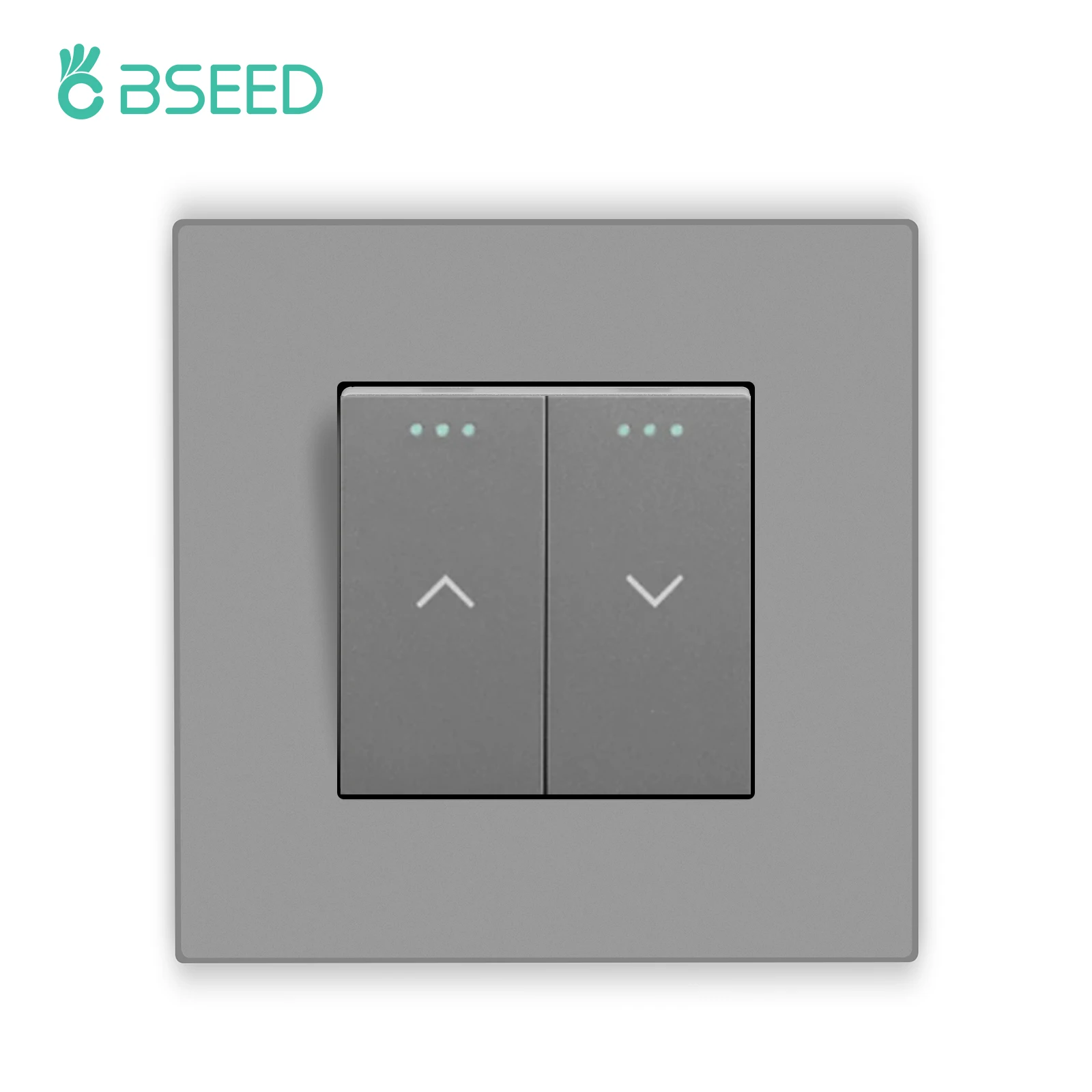 BSEED Mechanischer Knopfschalter, elektrischer Vorhangschalter, Kunststoffrahmen für Blindvorhang, Weiß/Schwarz/Grau/Gold, Reset-Schalter 5