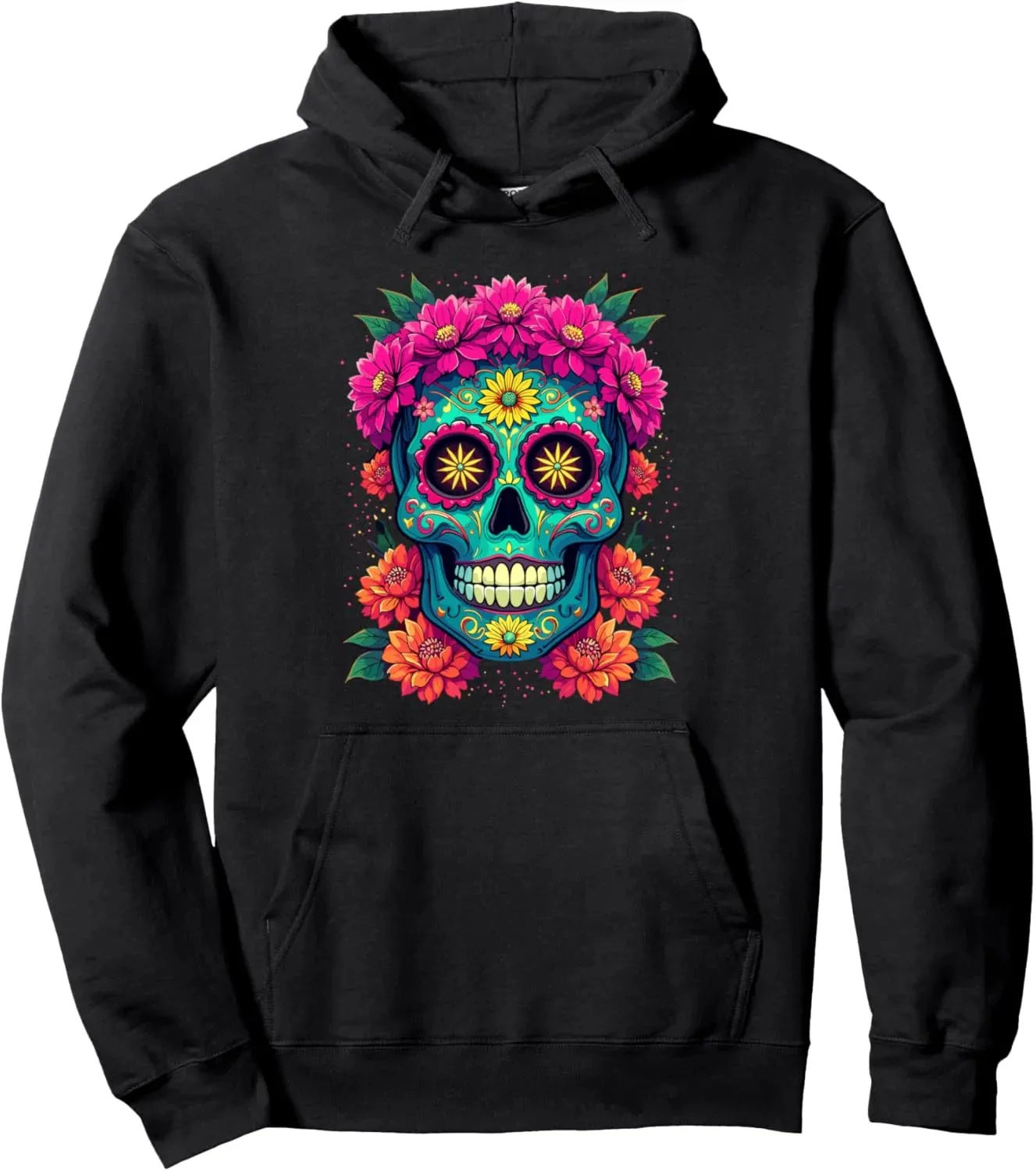 

Autumn and Winter Whimsical Sugar - Skull Cotton Hoodie, Perfect for Expressing Cultural Appreciation