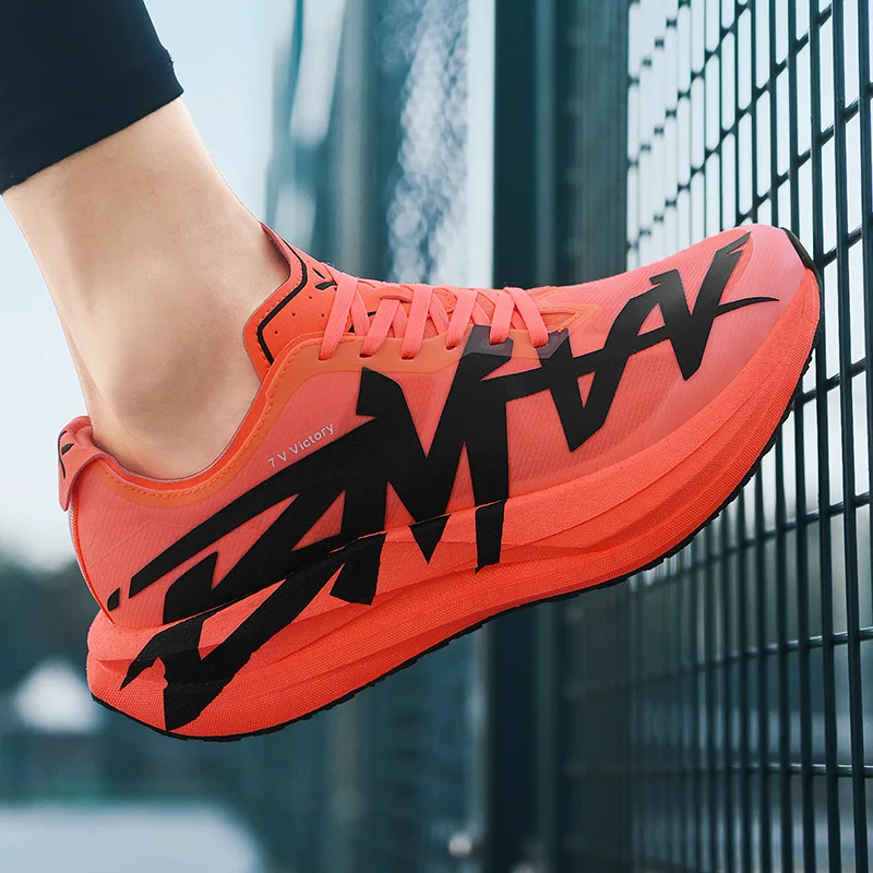 

Мужские кроссовки для бега, уличные сетчатые кроссовки класса люкс, парные внедорожные кроссовки с амортизацией, дышащие, нескользящие, модные.