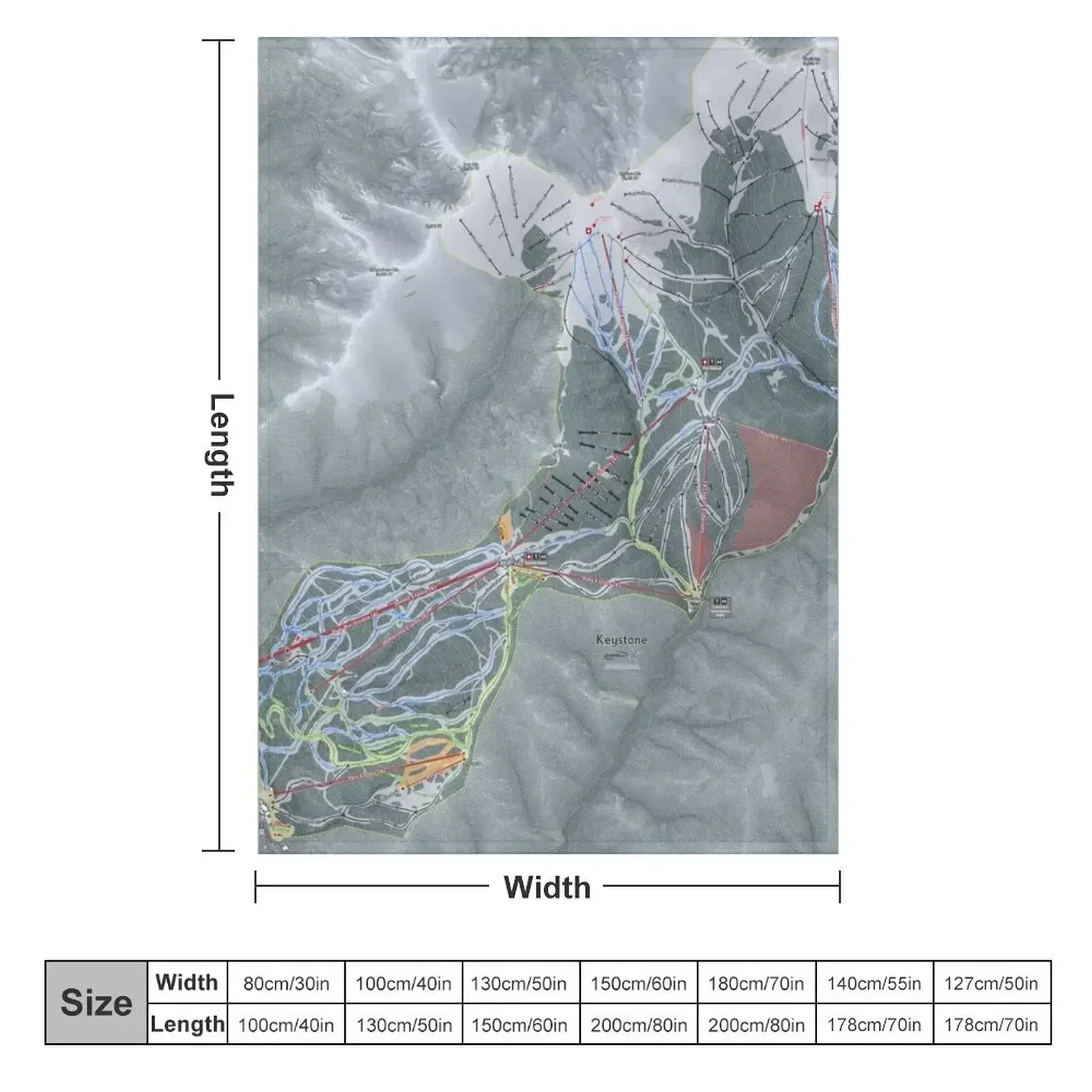 Keystone Resort Trail Map Throw Blanket Hairys Bed covers Loose Plaid Blankets
