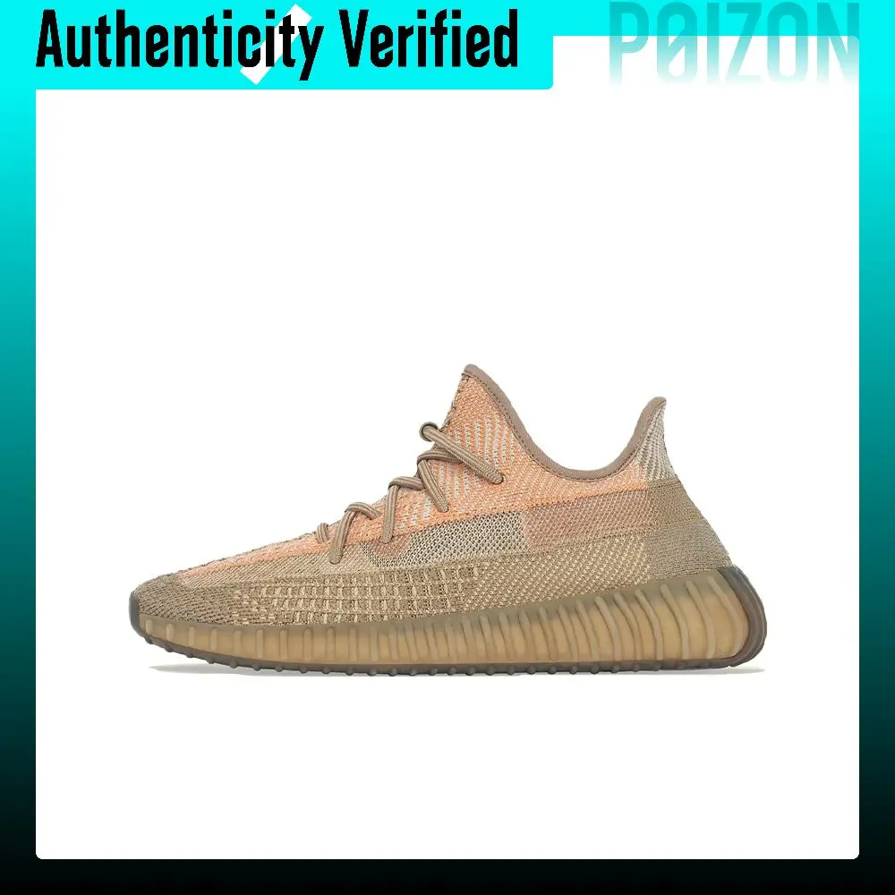 Adidas Originals Yeezy Boost 350 V2 Angel Sand Taupe Fabric Low top Casual Shoes Unisex Dirty Orange FZ5240