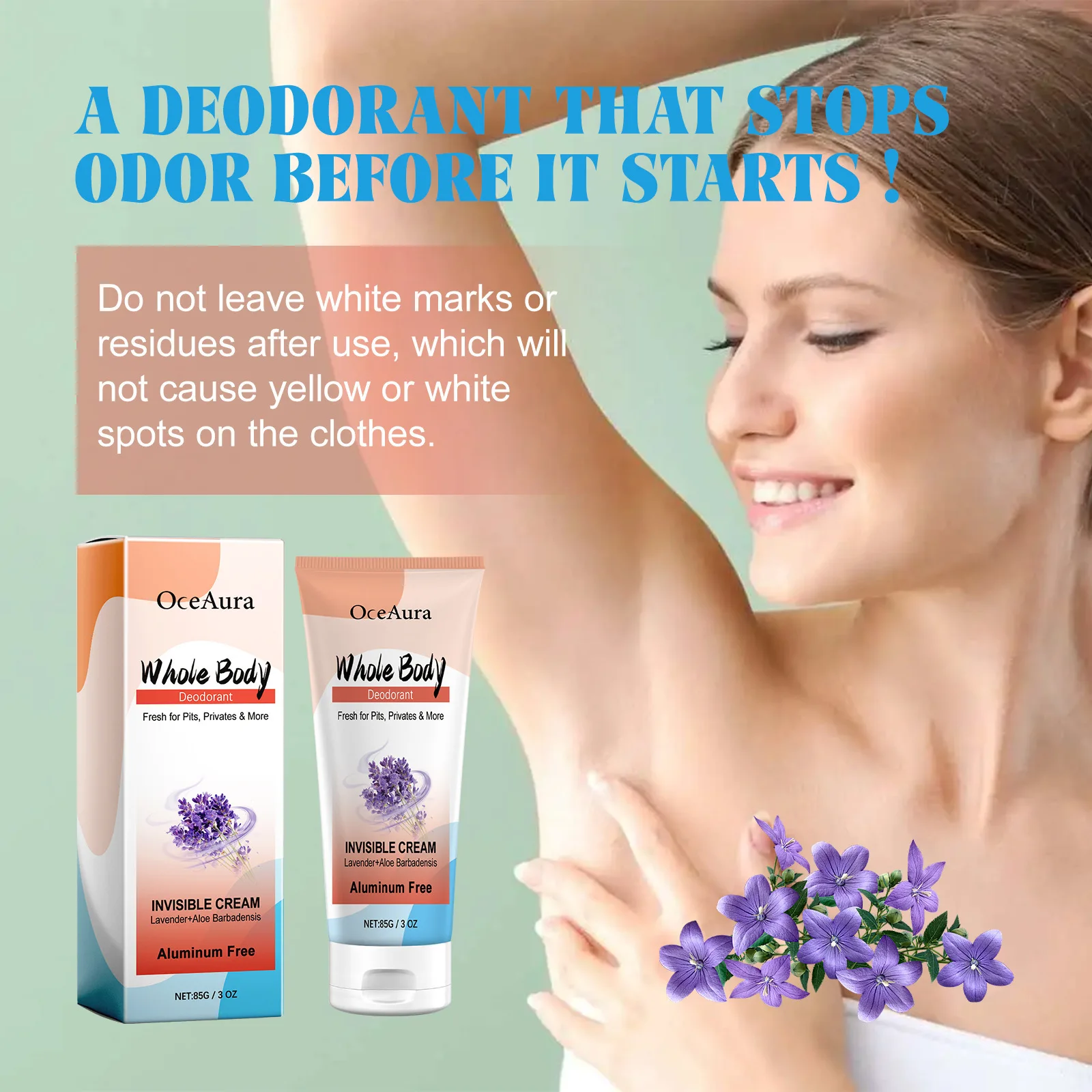 Body Odor Deodorant Cream Underarm Belly Button Odor Sticky Removal Eliminate Bad Smell Refreshing Portable Antiperspirant Cream