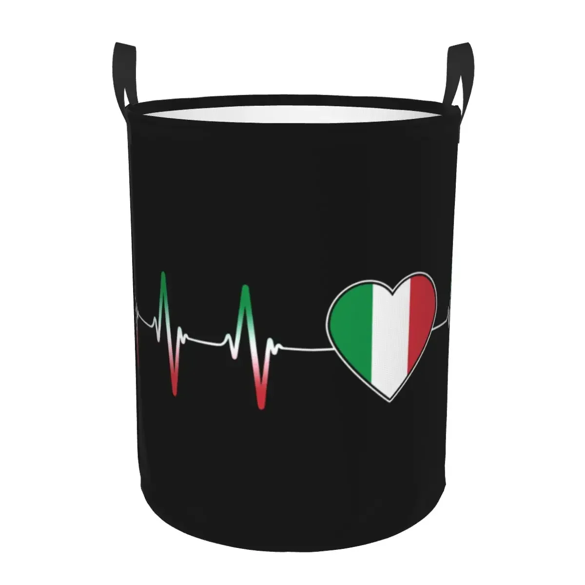 

Italian Heartbeat Italy Flag Laundry Basket Collapsible Clothes Hamper for Nursery Kids Toys Storage Bag