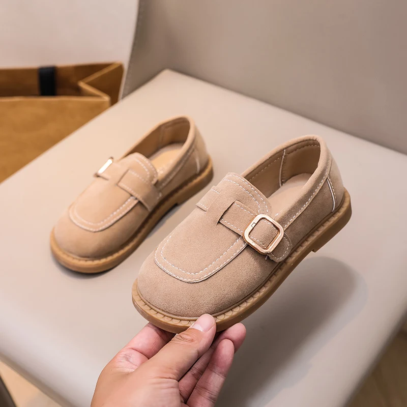 Girls Fashion Flat Shoes Trend Simple Children Retro Leather Shoes Wedding Party Kids Causal Princess Shoes Soft Bottom Non-slip
