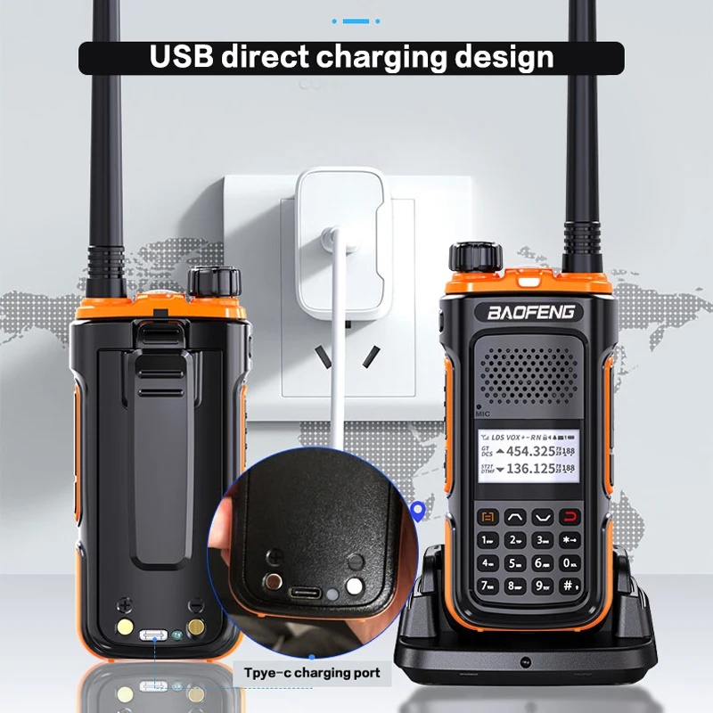 BAOFENG UV-U10  Powerful Handheld Transceiver with UHF VHF Dual Band Long Range Walkie Talkie Ham UV-5R Two Way Radio