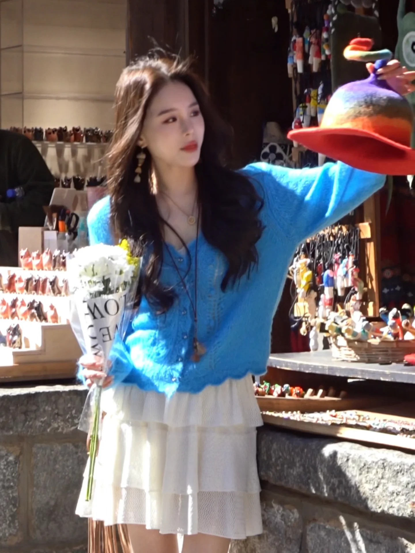 

Юбка-волан Iris Wave с ажурным узором из льна и вискозы, короткая, женская, для повседневной носки и офиса