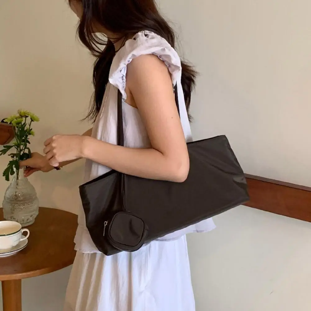 Damen-Handtasche aus Nylon-Canvas mit kleiner Geldbörse, große Kapazität, Umhängetasche, lässige Alltagstasche für Pendler, Achseltasche. – Detail 7
