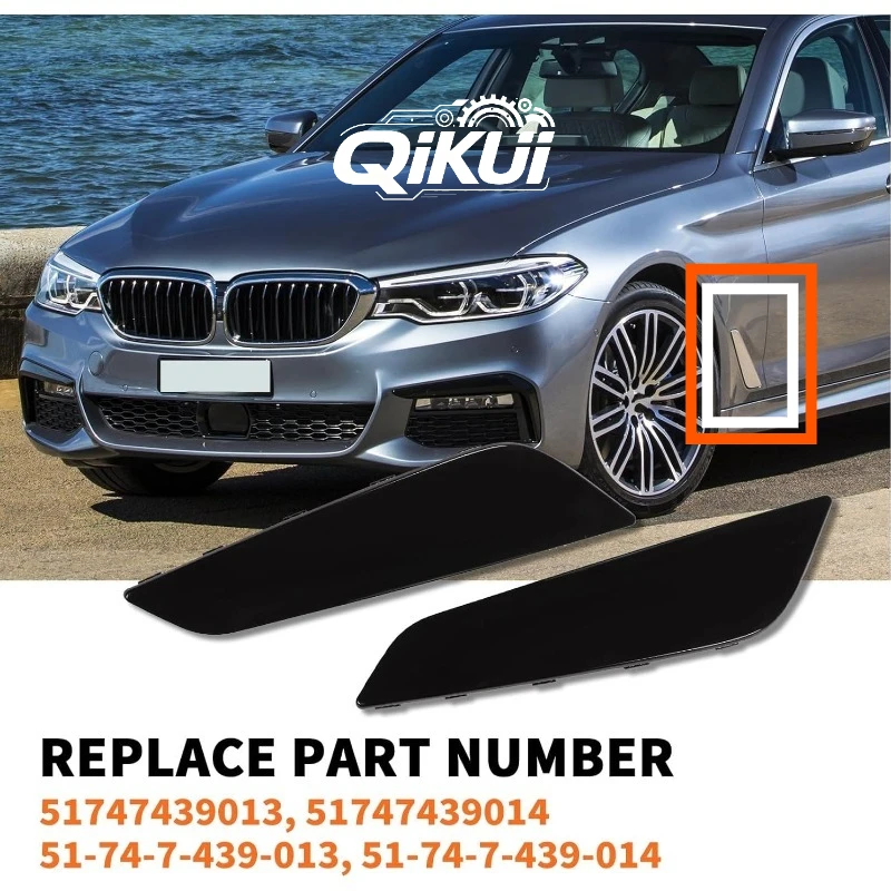 QIKUI Car Front Fender Trim Air Vent Outlet Cover Black Fender Cover For BMW G30 G31 G38 5 Series 51747439013 51747439014