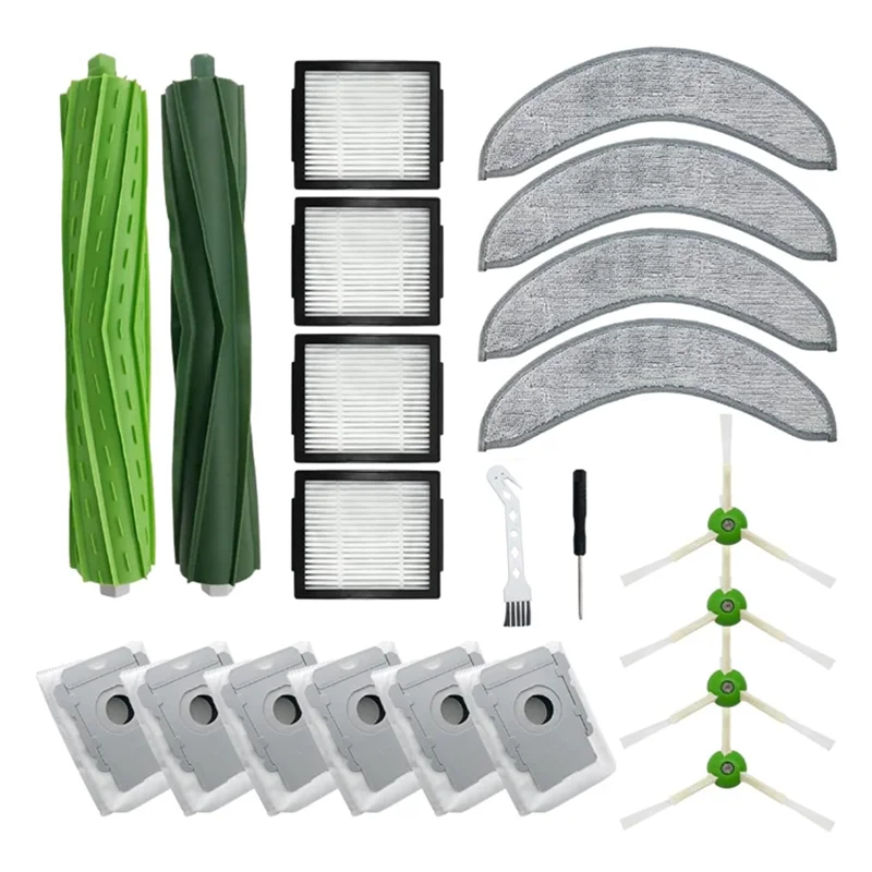 Piezas de repuesto para aspiradora Combo J7 +, 22 piezas, cepillos de goma, filtro, cepillo lateral, mopa, paño, bolsa de polvo