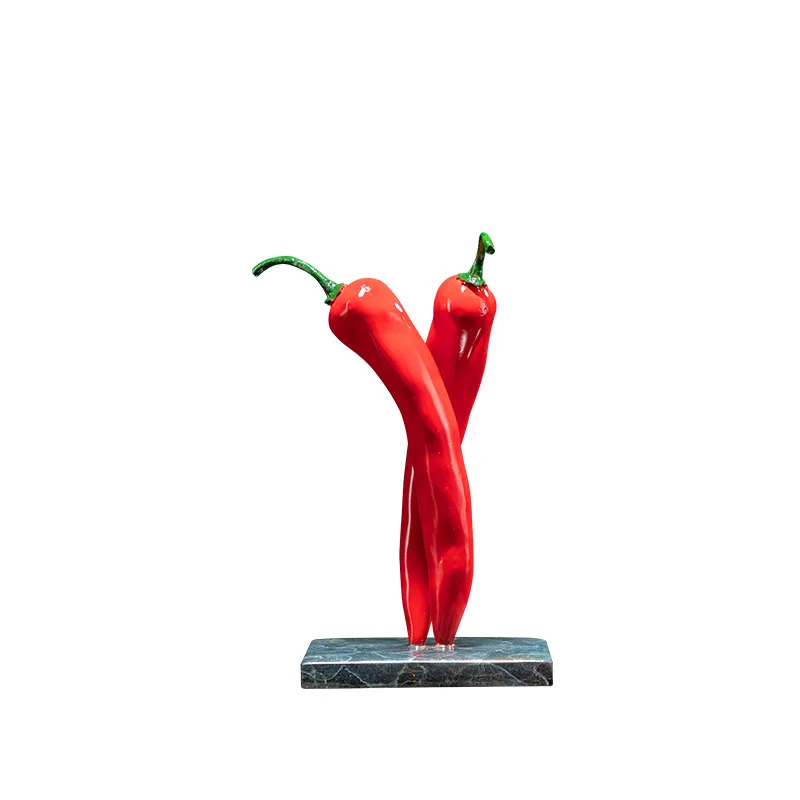 Red pepper brass ornament, simulated red pepper copper ornament, plant small pepper colored copper