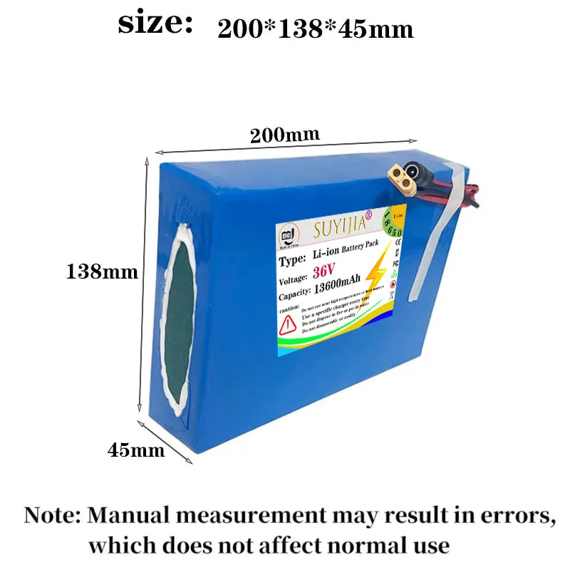 Made by18650 100% brand new 36V 13600mAh 18650 10S4P battery pack built-in BMS 36V 13600Ah electric scooter rechargeable battery