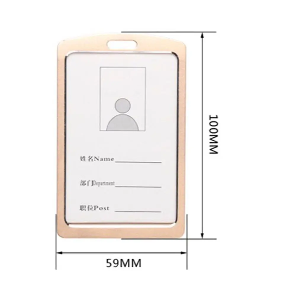 Double-sided Metal Clip Accessories Identity Case Office Supplies Card Holder Name Tag Holder Name Cover Vertical Card Cover