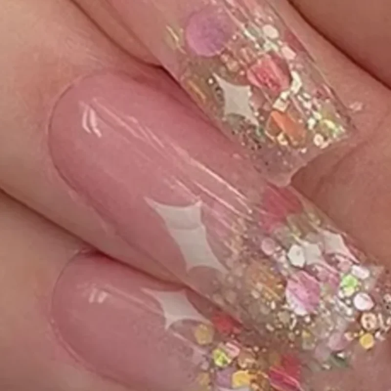 กลิตเตอร์เลื่อมผสม 12 ช่อง รูปดาวและหัวใจ สีสันสดใส สำหรับตกแต่งเล็บแบบวิบวับ  ผงเลื่อมสำหรับทำเล็บ