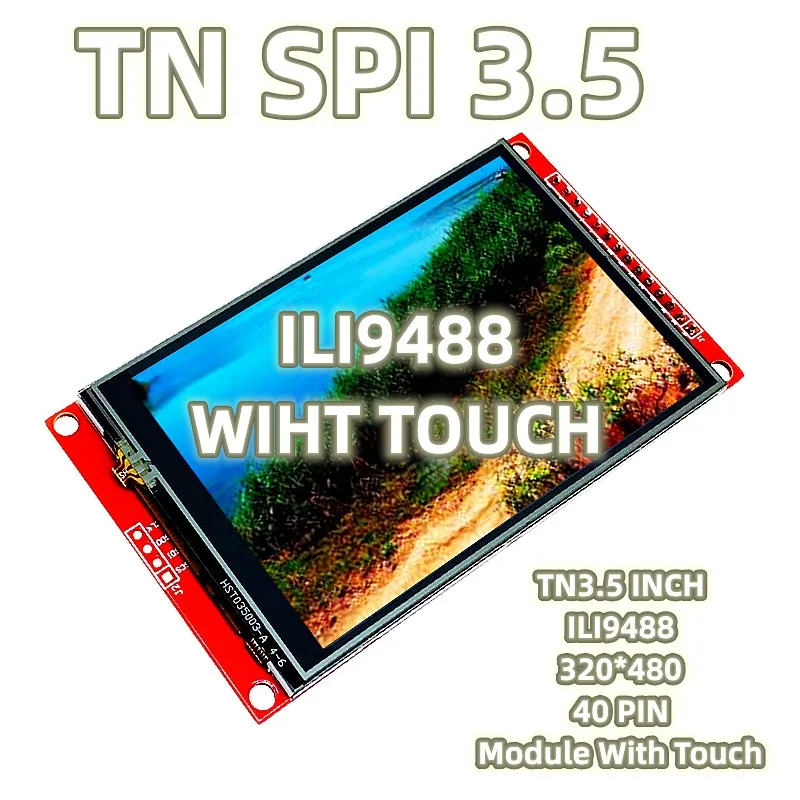Módulo SPI ILI9488 con pantalla táctil TFT DIY, interfaz SPI de 4 cables, ángulo de visión amplio, electrónica de consumo, TN3.5 pulgadas