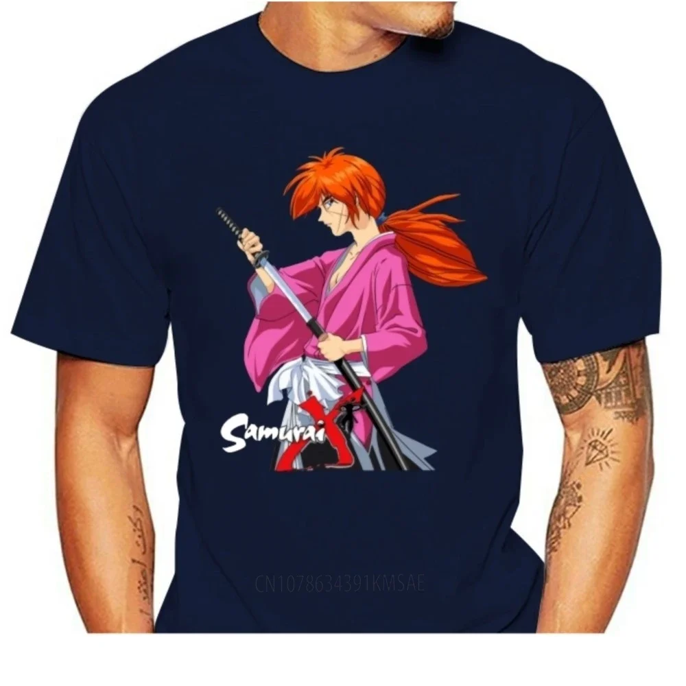 Rurouni Kenshin T Shirt Himura Kenshin Battousai Samurai X T-Shirt Men Cotton Tee Shirt 3xl Awesome Beach Graphic Tshirt