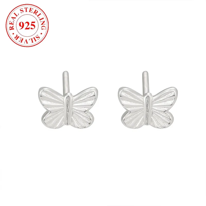 

S925 Sterling Silver Embossed Butterfly Women's Earrings Hypoallergenic Suitable for Women's Holiday Gifts