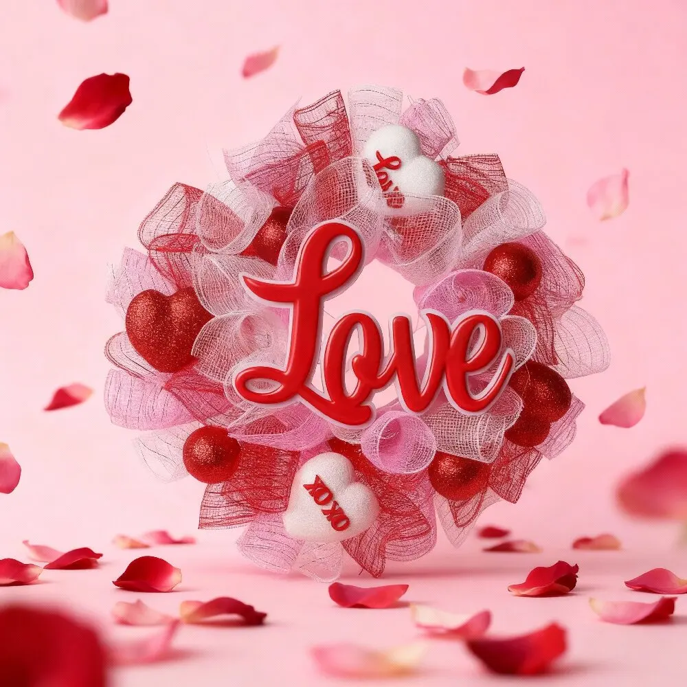 Valentinstag-Kranz, kreative Hochzeitsdekoration, Urlaubsdekoration, Türbehang, Wandbehang, Geschenk für Festivals