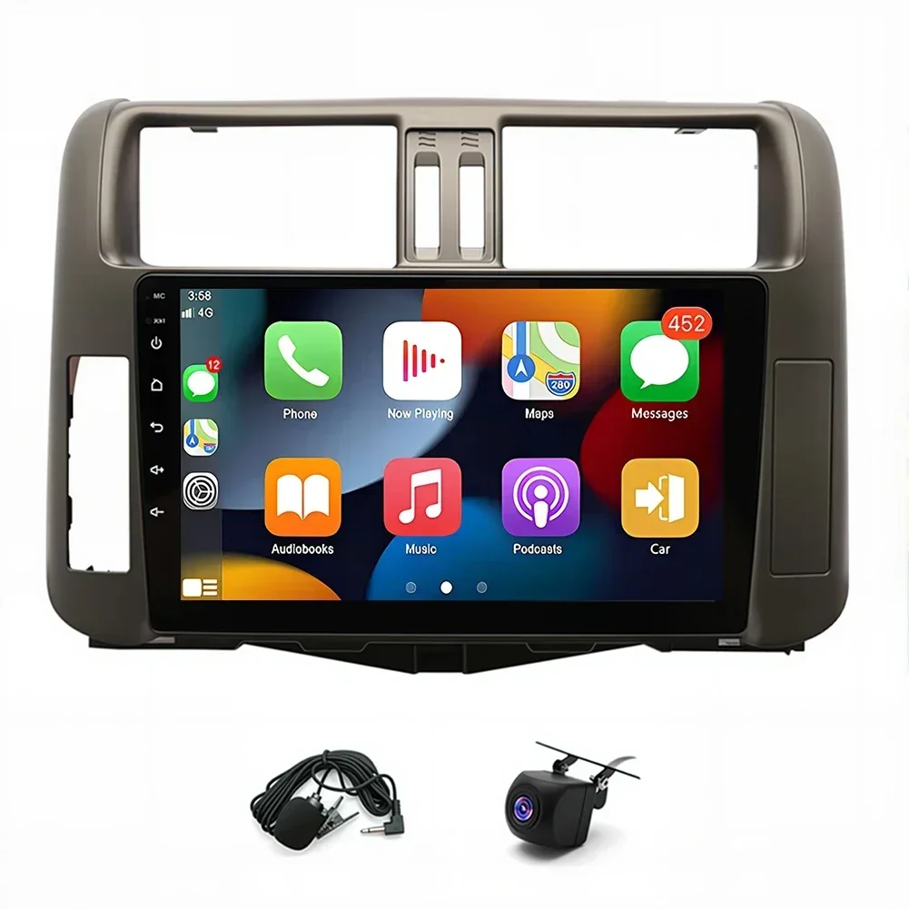 أندرويد 14 ستيريو سيارة 9 بوصة راديو ستيريو للسيارة Carplay السيارات لتحديد المواقع والملاحة 2 + 32G مشغل وسائط متعددة لتويوتا برادو 150 2009-2013