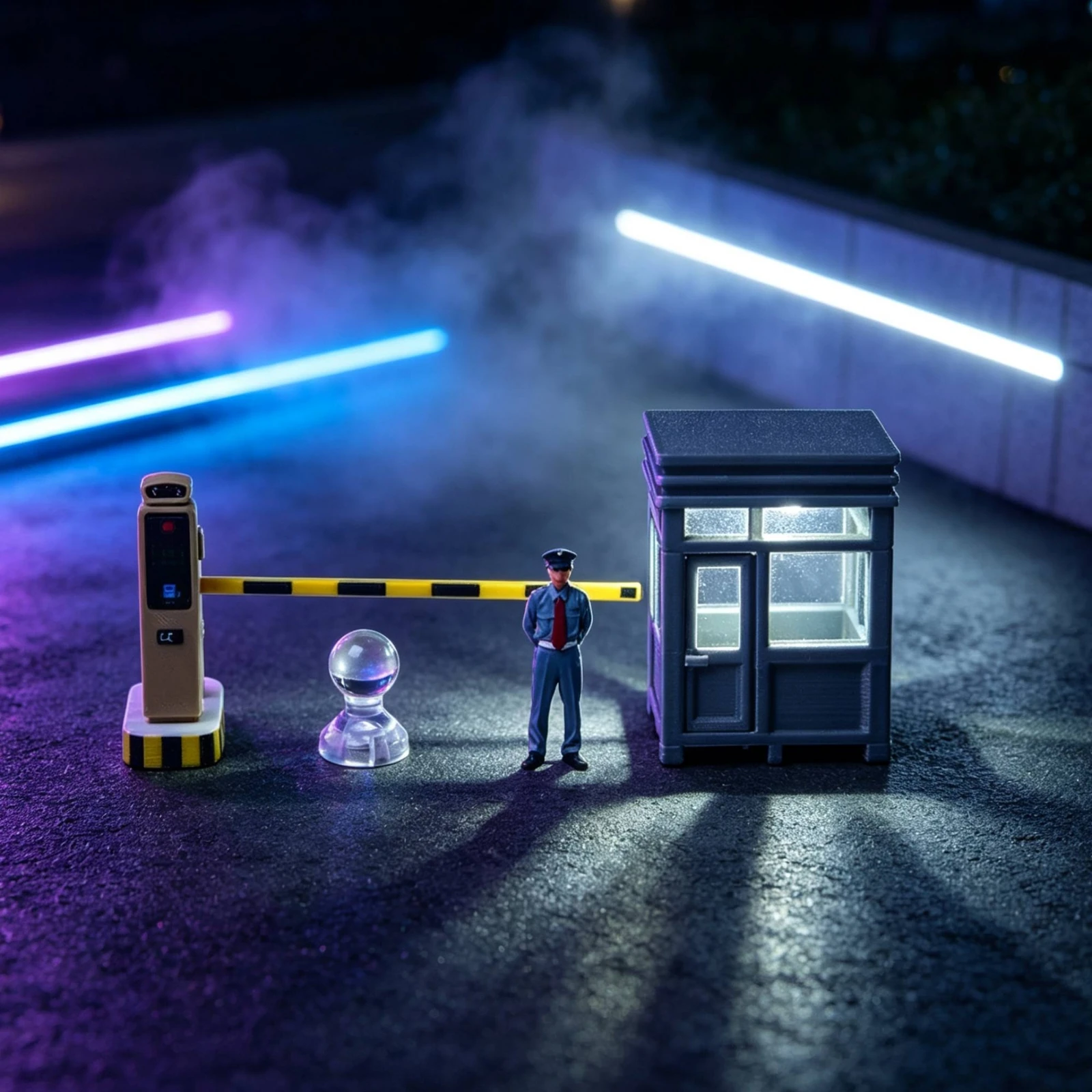 1-64-scale-security-scene-kit-light-up-security-guard-booth-model-toy-for-hobbyists