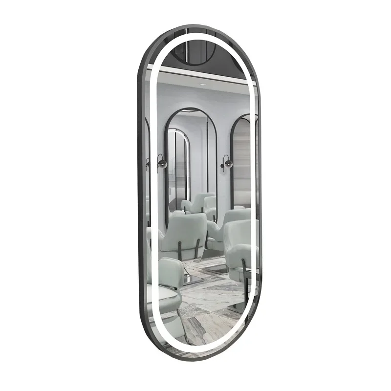 

FG17Barber shop hair salon special hair makeup mirror wall simple LED hair cutting mirror with light