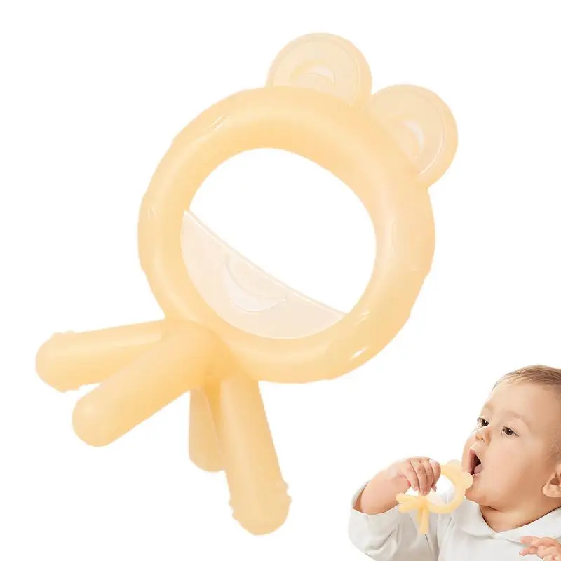 

Kid Chew Toys Safety Silicone Heat Resistant Teether Portable Comforting Tools Chewable Multifunctional Soothing Toys For