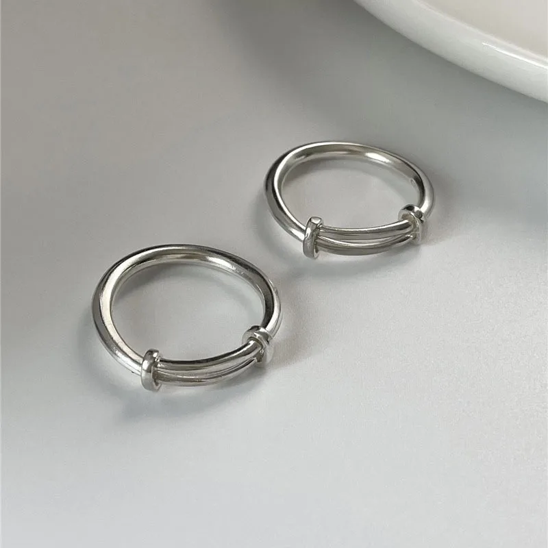 Women's Silver Color Line Adjustable Ring