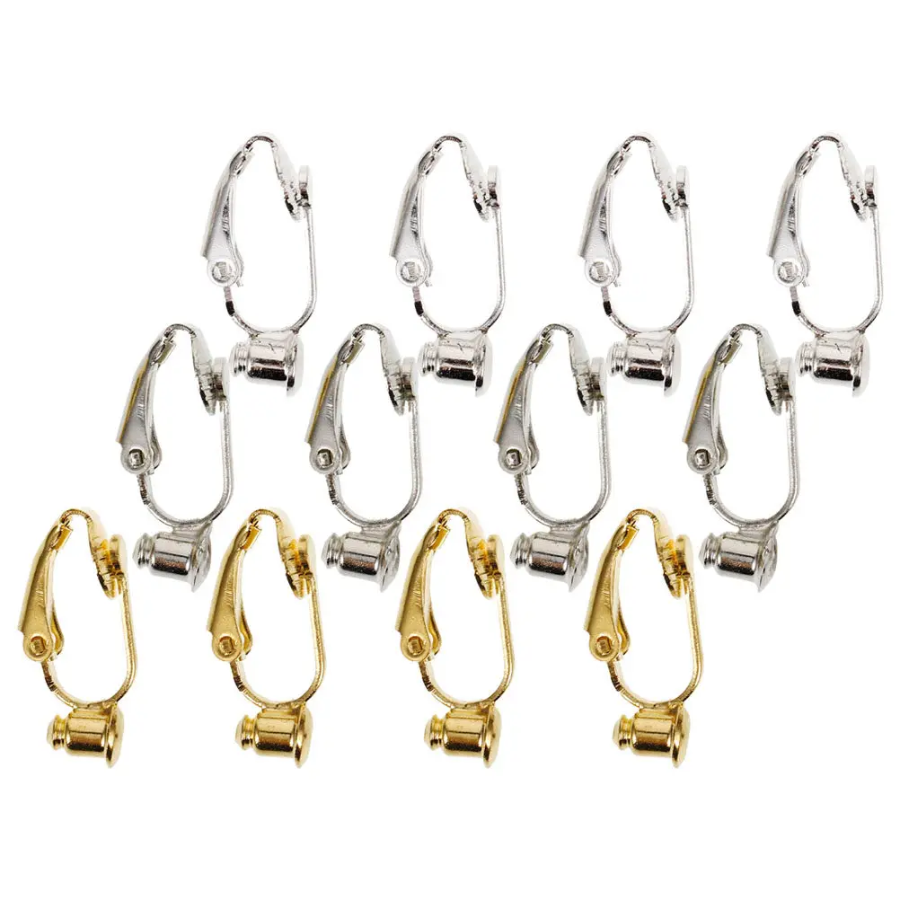 12 Pcs Earring Findings with Post Non Pierced Clips for Supplies Converter Earrings Parts